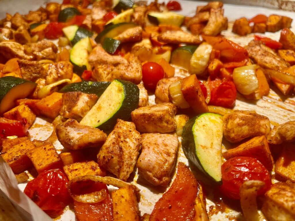 Recette Plaque de poulet et légumes à la mexicaine