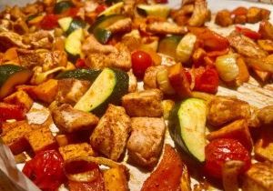 Recette Plaque de poulet et légumes à la mexicaine
