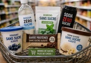 Faux sucres présents dans différents aliments à l'épicerie